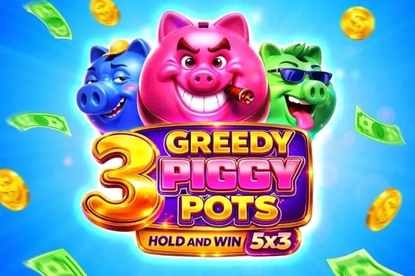 3 Greedy Piggy Pots free slot background