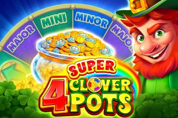 4 Super Clover Pots free slot background