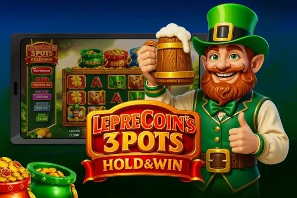 Leprecoin's 3 Pots: Hold & Win free slot background