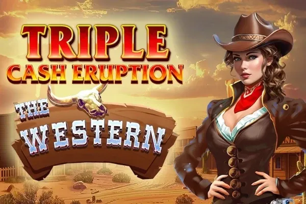 Triple Cash Eruption The Western free slot background