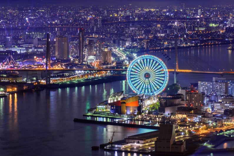 Night view of Osaka from Cosmo tower