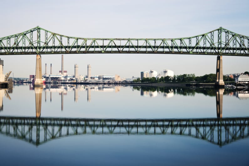 Mystic River Bridge in Boston, Massachusetts