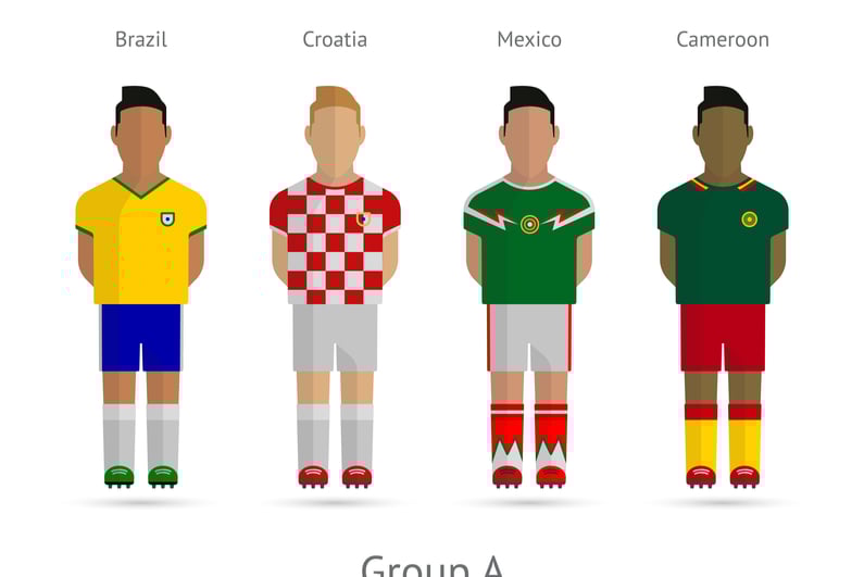 World Cup Group A - Brazil, Croatia, Mexico, Cameroon. Vector illustration