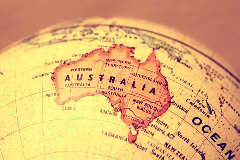 Australia on world map