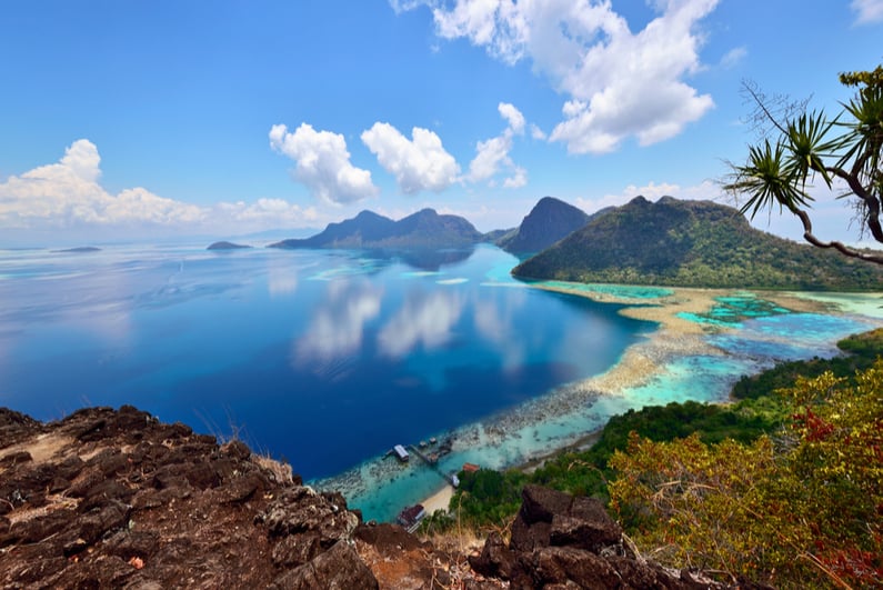 Scenery on top of Bohey Dulang Island near Sipadan Island. Sabah Borneo, Malaysia.