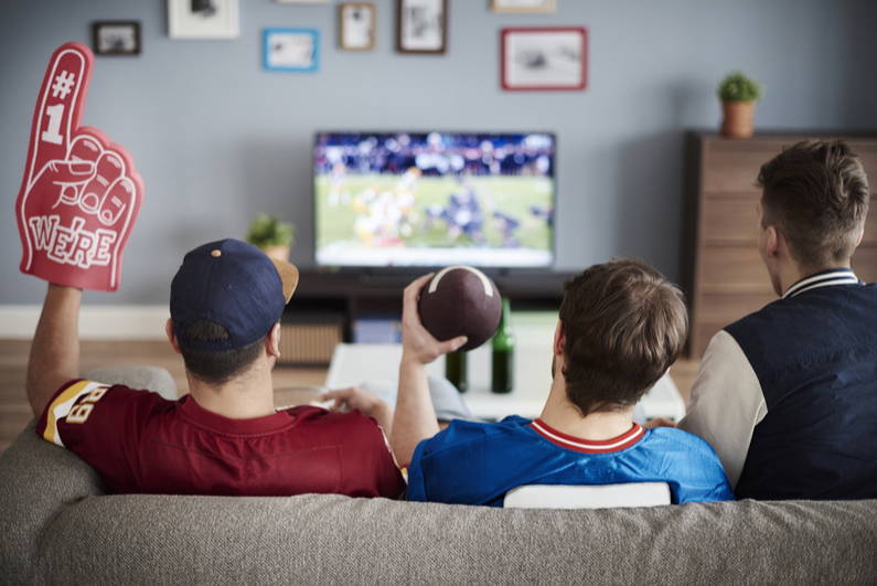 Superbowl fans watching the match