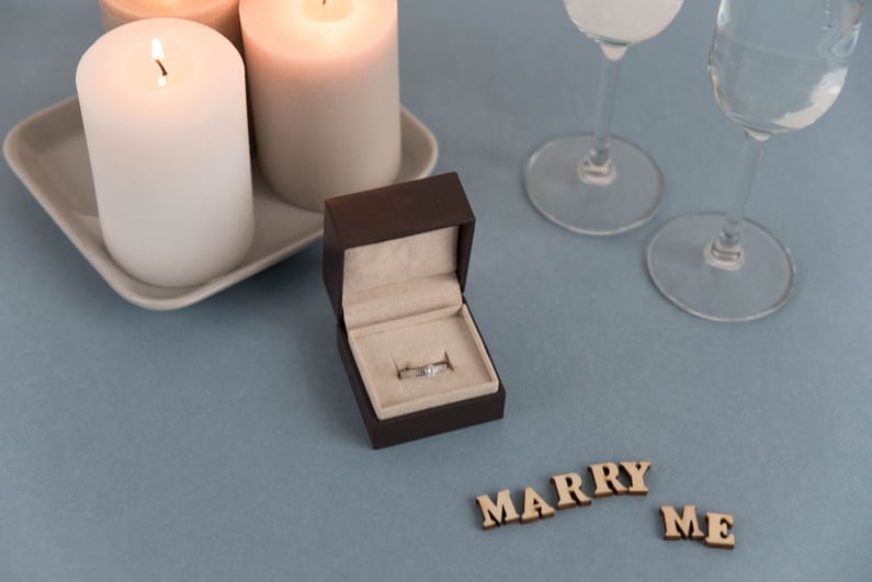 Marriage proposal and love concept