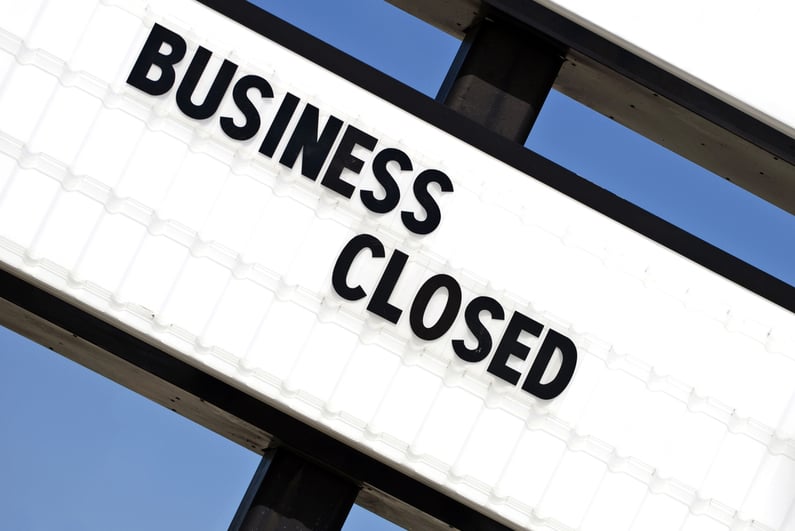 BUSINESS CLOSED sign