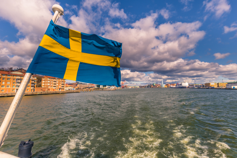Flag of Sweden in Gothenburg