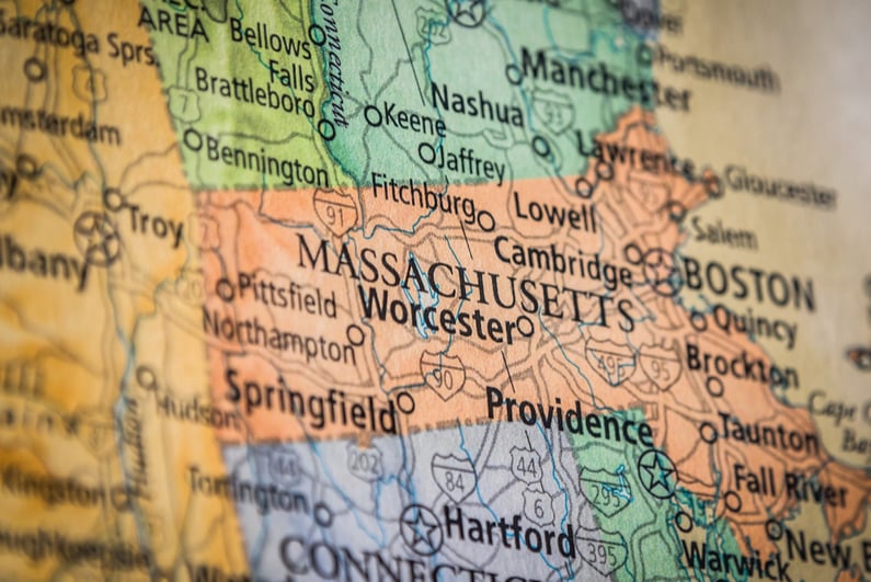 Massachusetts on map