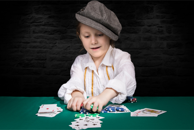 Child playing poker