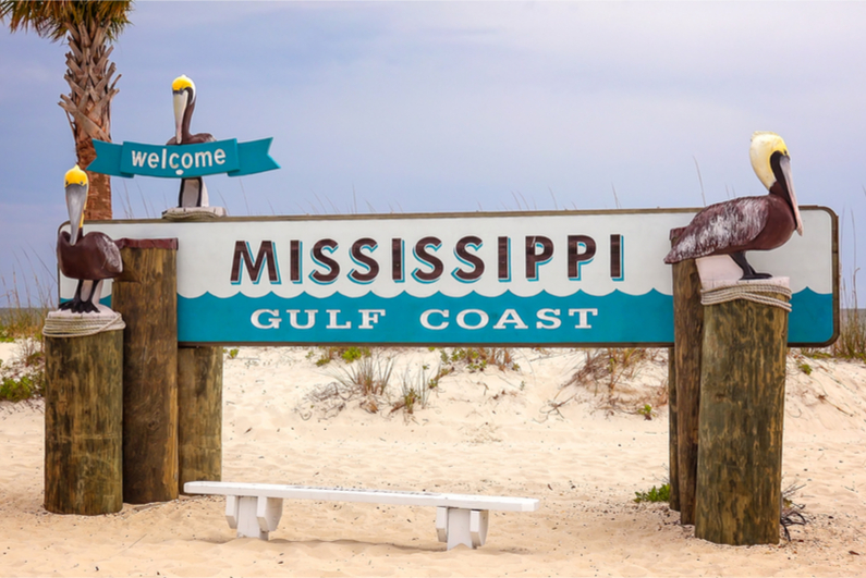 A sign for the Mississippi Gulf Coast