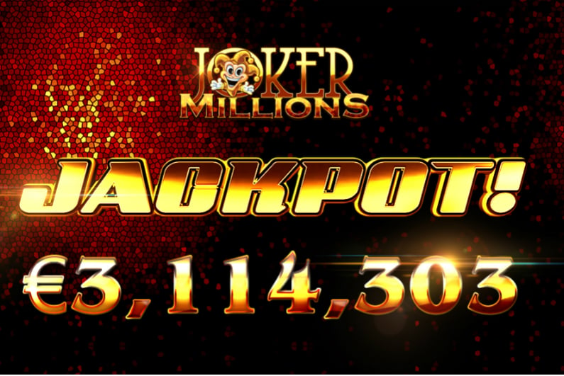 An anonymous player has won €3.1m on Joker Millions, for a stake of just €1.25.