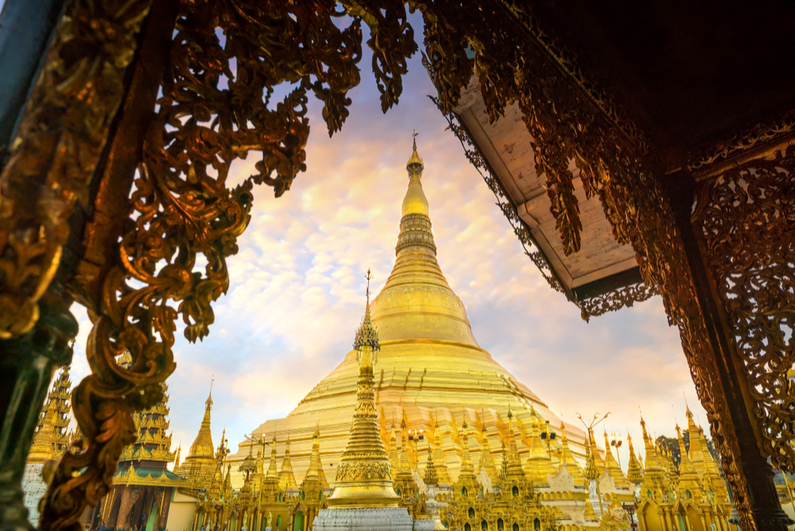 Shwedagon Pagoda in Yangon, Myanmar