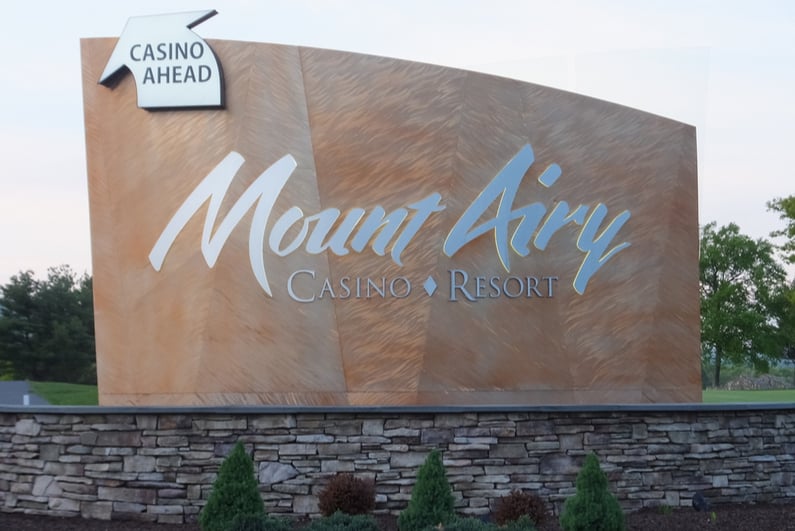Sign for Mount Airy Casino in Pennsylvania