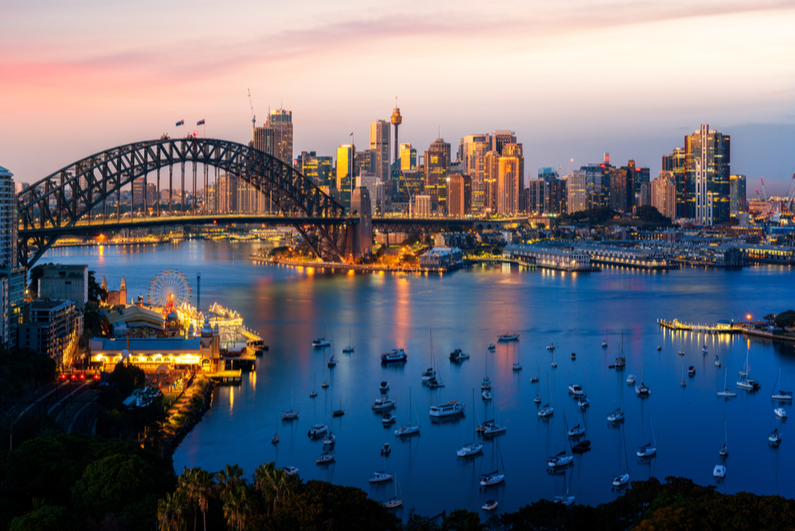 Panoramic view of Sydney Harbour