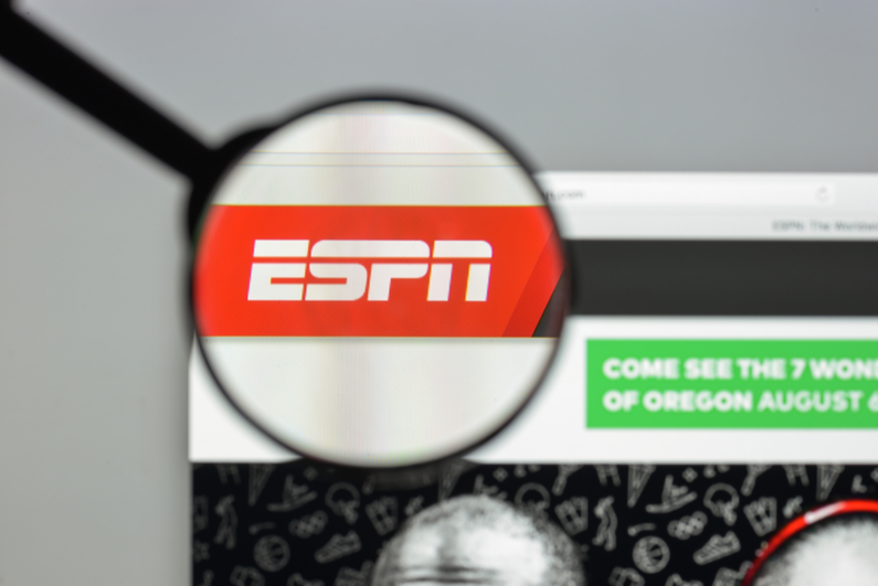 Logo of sports TV network ESPN