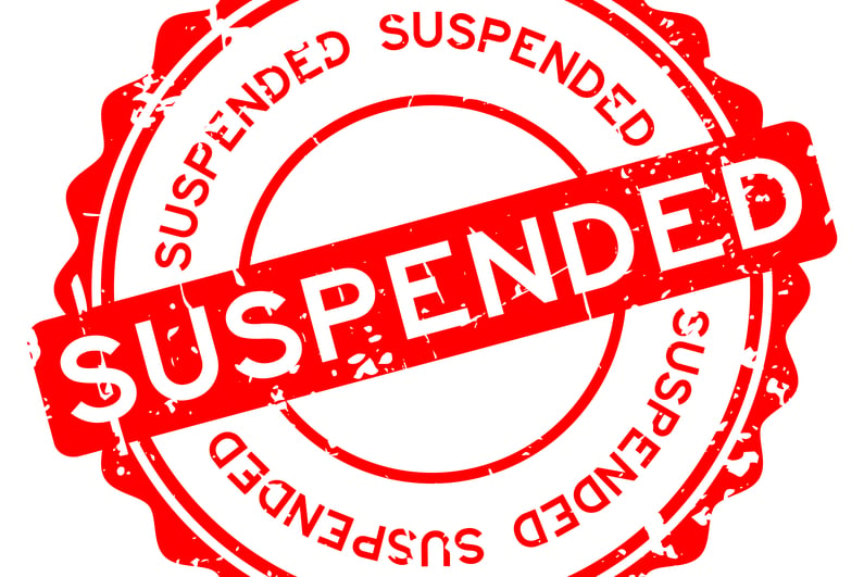 SUSPENDED stamp