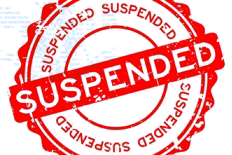 SUSPENDED stamp