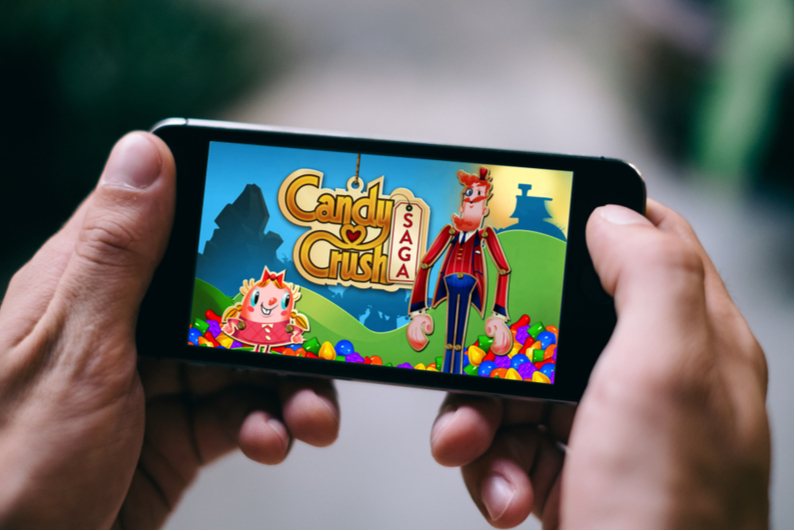Candy Crush being played on iPhone