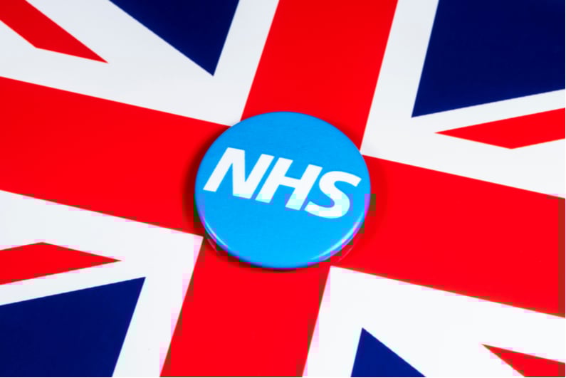 NHS symbol on UK flag