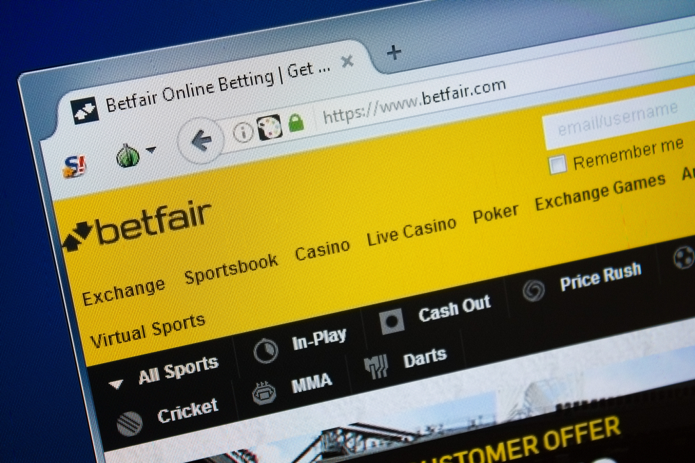 Betfair website homepage