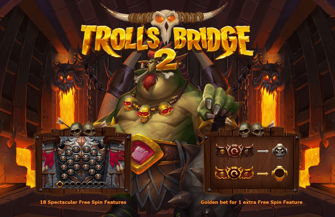 trolls bridge 2 slot machine character displaying reel symbols