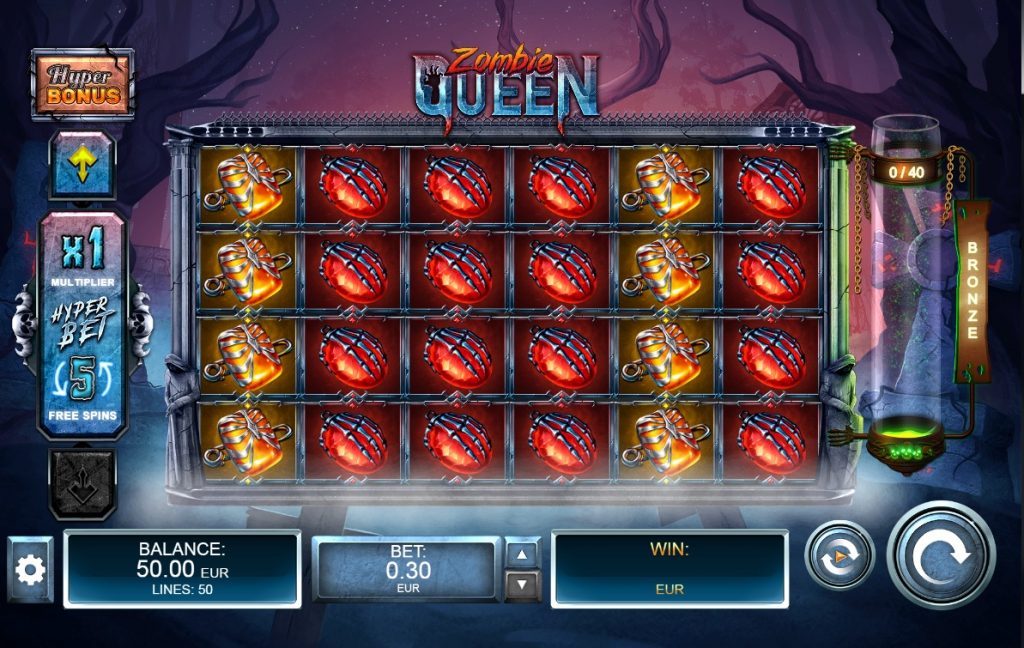 Kalamba Games' Zombie Queen slot reels 