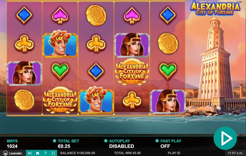 Alexandria City of Fortune slot reels