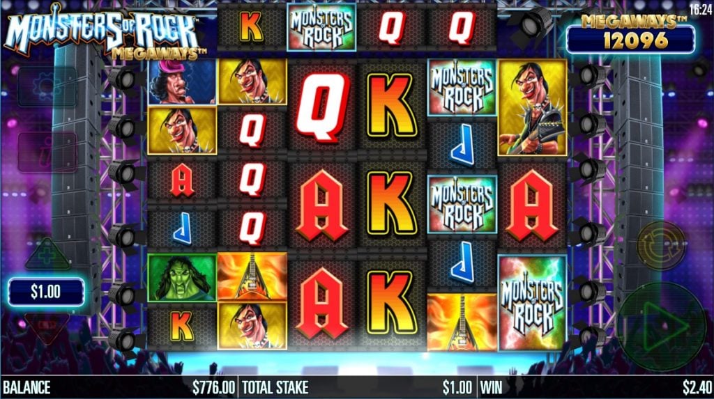 Monsters of Rock Megaways slot reels