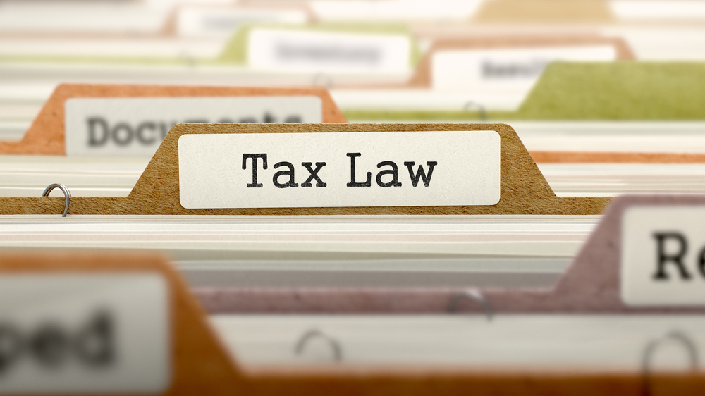tax law folder in filing drawer