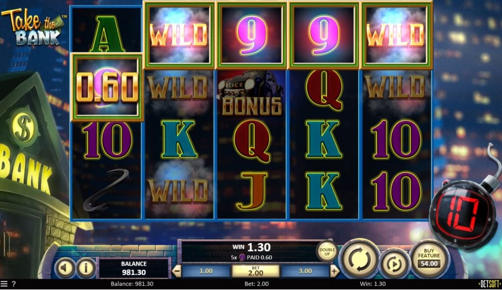 Take the Bank slot reels by BetSoft