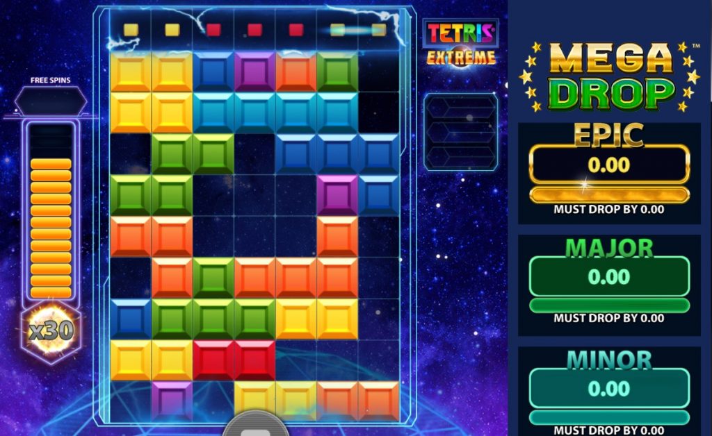 Tetris Extreme slot reels by Red7