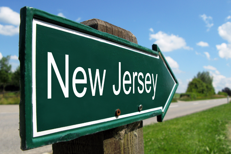 New Jersey signpost along a rural road