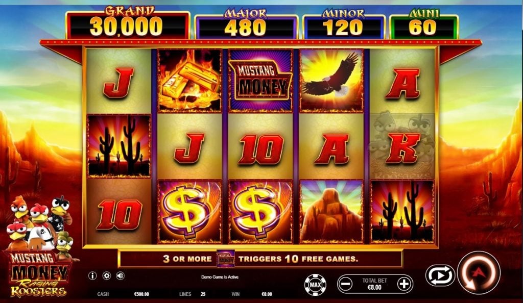 reels of the Mustang Money slot by Ainsworth