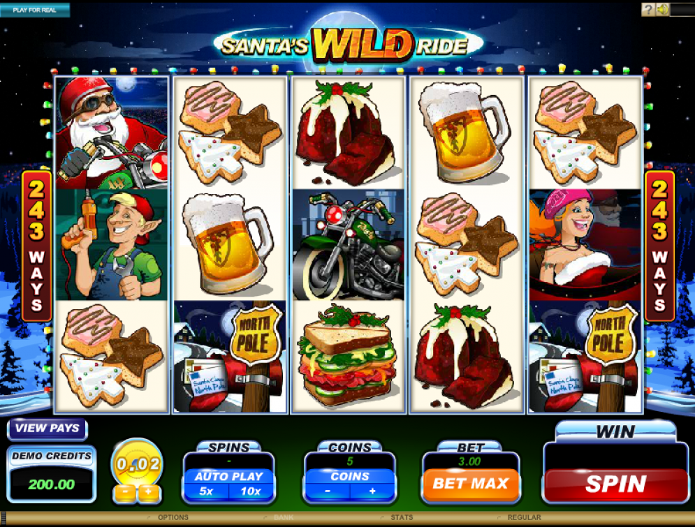 Santa's Wild Ride slot by Microgaming