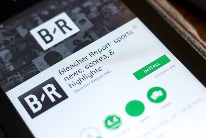 Bleacher Report app smartphone installation screen