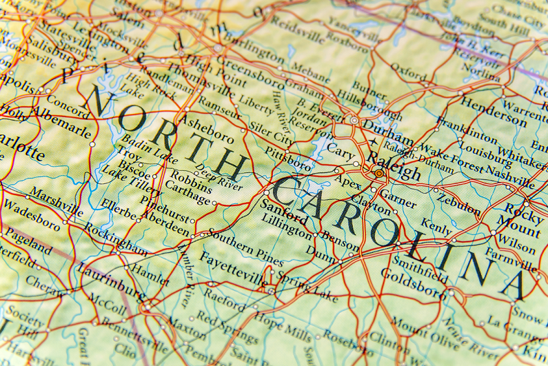 map of North Carolina