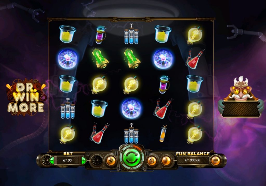 reels of the Dr Winmore slot by RTG
