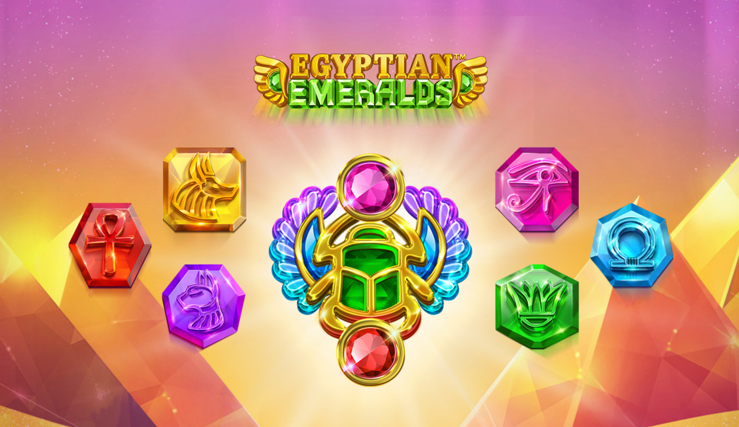 Egyptian Emerald online slot logo and welcome screen
