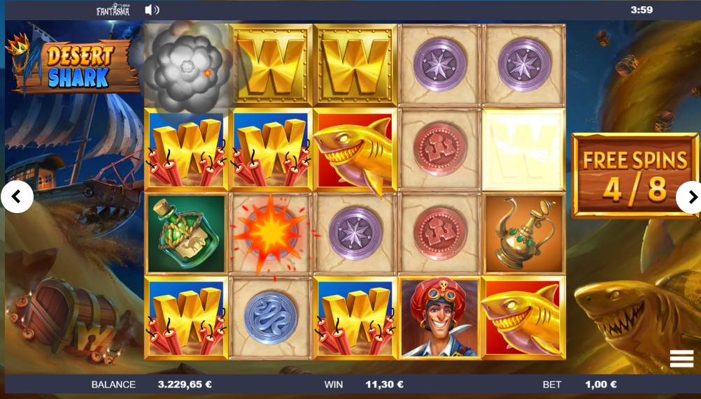 reels of the Desert Shark slot by Fantasma Games