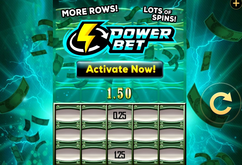 The Green Machine Deluxe Power Bet slot reels by H5G