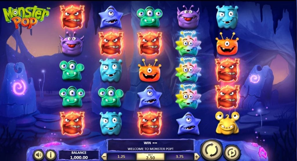 reels of the Monster Pop slot by BetSoft