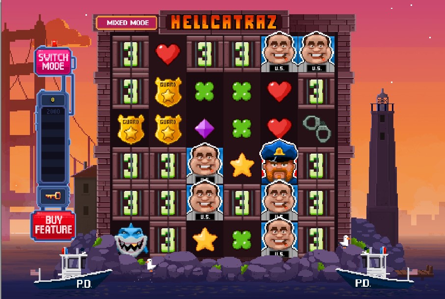 Hellcatraz slot reels by Relax Gaming