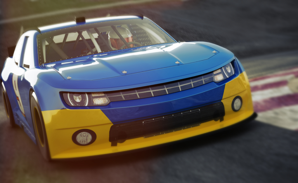 3D rendering of a motor sports race car