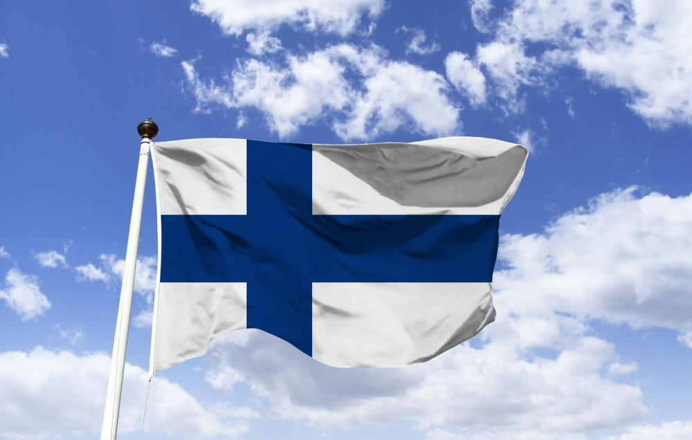 flag of Finland on mast