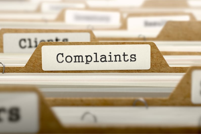 File folder labelled "Complaints"