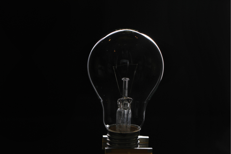 Lighbulb off on dark background