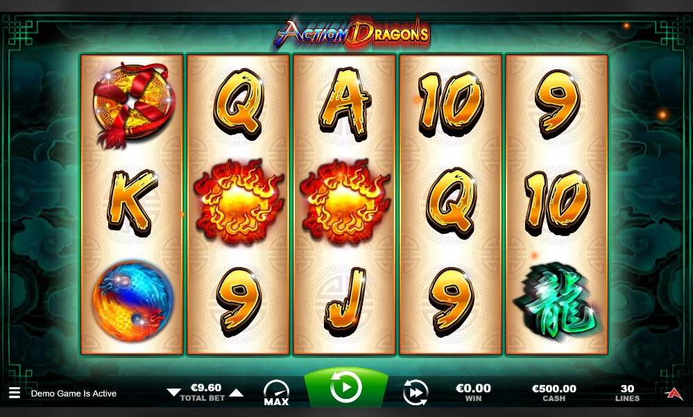 Action Dragons slot reels by Ainsworth