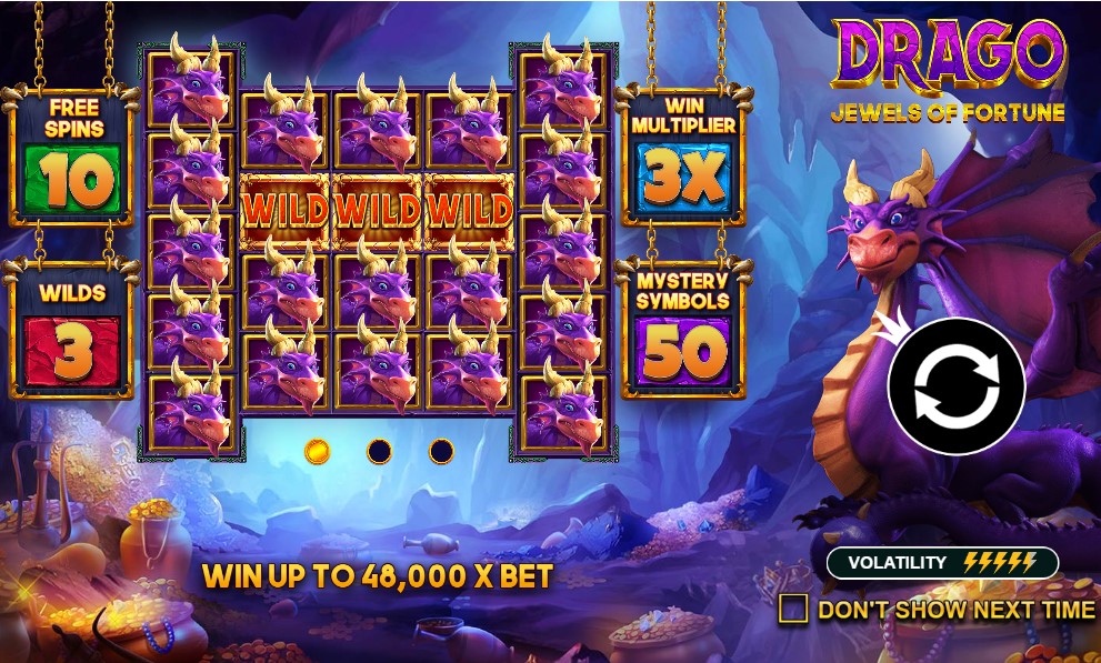 Drago Jewels of Fortune slot reels by Pragmatic Play